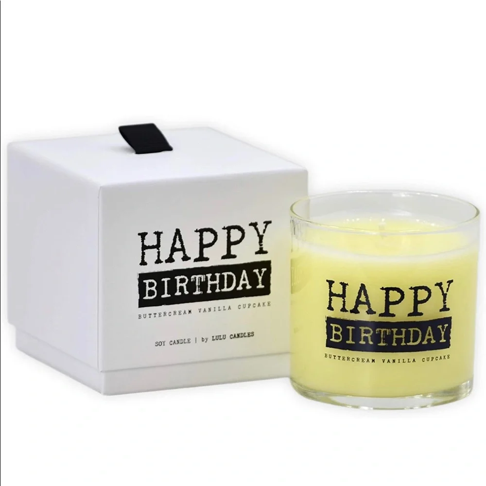 Happy Birthday Buttercream Vanilla Cupcake Candle from Lulus Candles